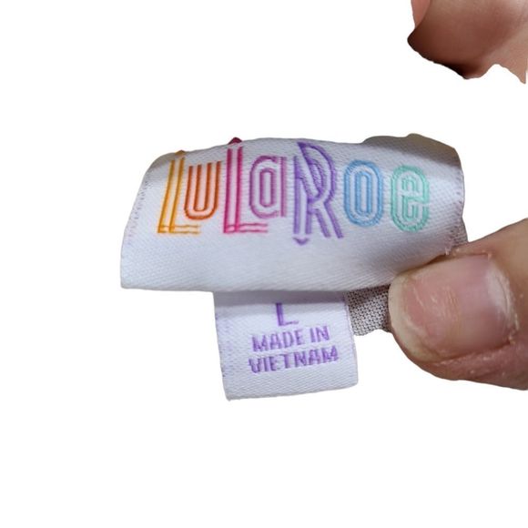 White with Black Polka dot Lularoe Shirt Size Large - Picture 3 of 5